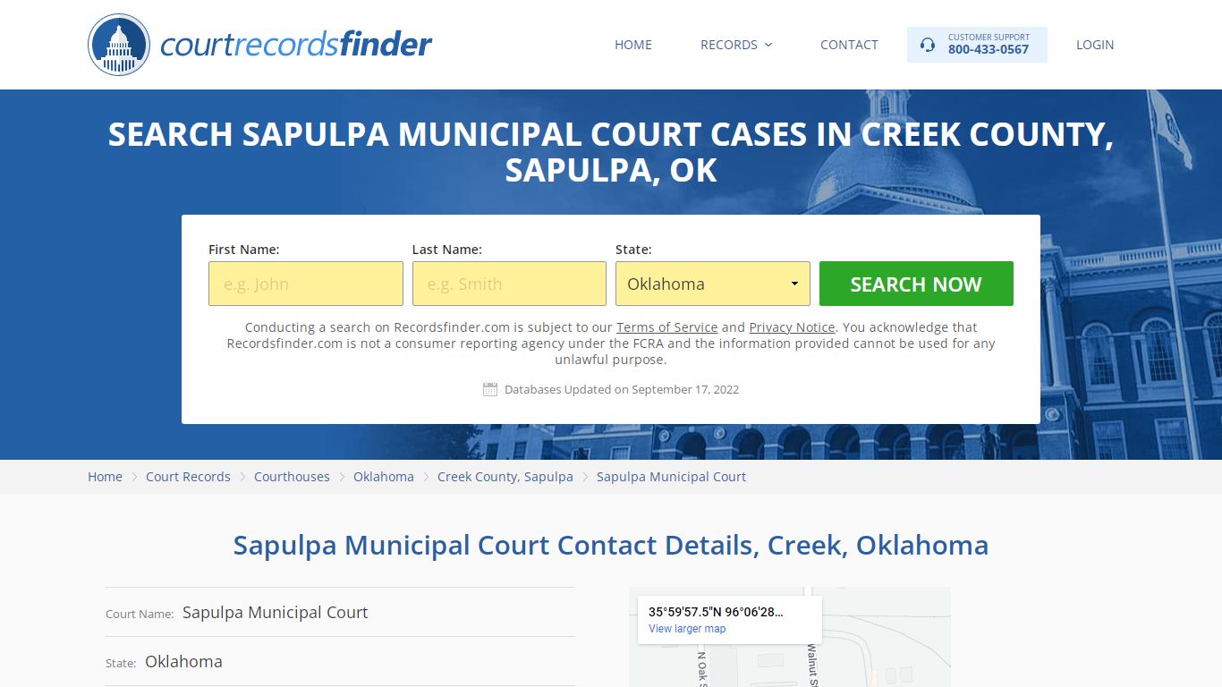 Sapulpa Municipal Court Case Search - RecordsFinder